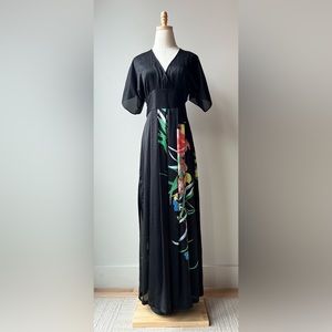 LIKE NEW | Bebe Black Floral Maxi Dress | US Small